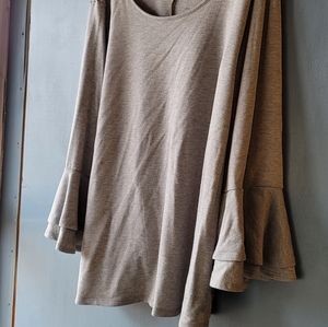 Lane Bryant Grey Bell Sleeve Blouse 26/28
